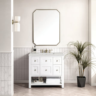 36 Inch Breckenridge Freestanding Vanity in Bright White / Lime Delight Top