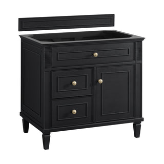 36 Inch Lorelai Freestanding Vanity in Black Onyx / Carrara White Top