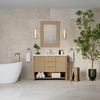 48 Inch Solene Freestanding Vanity in Seaside Oak / Ethereal Noctis Top