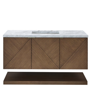 48 Inch Marcello Floating Vanity in Chestnut / Carrara White Top