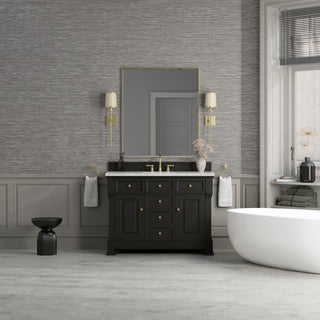48 Inch Brookfield Freestanding Vanity in Black Onyx / Eternal Jasmine Pearl Top