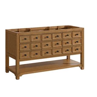60 Inch Malibu Freestanding Vanity in Amber Birch / Charcoal Soapstone Top