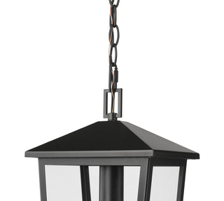 Munger 9.25" Wide 1-Light Outdoor Hanging Pendant - Powder Coated Black