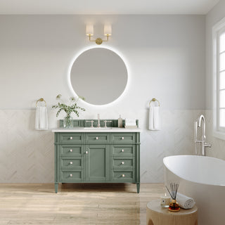 48 Inch Brittany Freestanding Vanity in Smokey Celadon / White Zeus Top