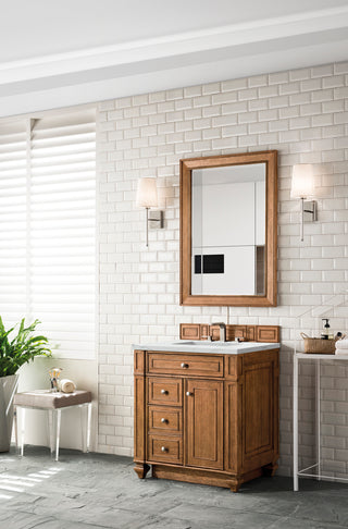 30 Inch Bristol Freestanding Vanity in Saddle Brown / Ethereal Noctis Top