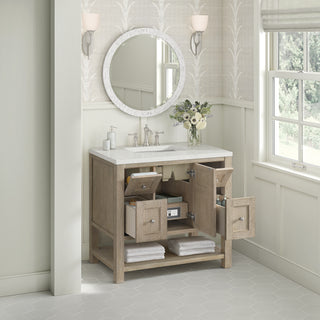 36 Inch Breckenridge Freestanding Vanity in Whitewashed Oak / Lime Delight Top