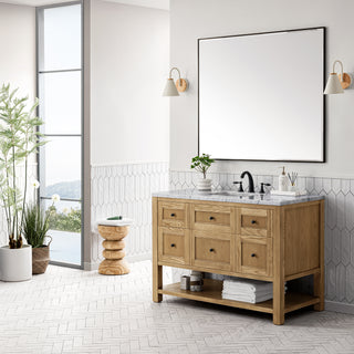 48 Inch Breckenridge Freestanding Vanity in Light Natural Oak / Carrara White Top