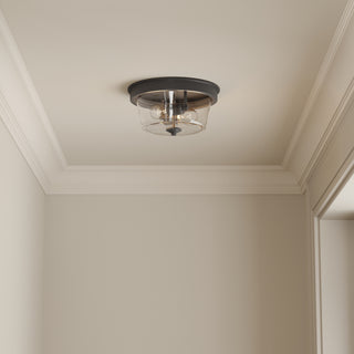 Strayhan 13" 2-Light Flush Mount - Matte Black