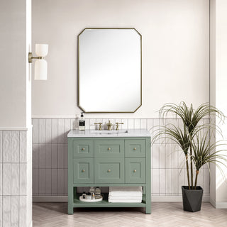 36 Inch Breckenridge Freestanding Vanity in Smokey Celadon / Arctic Fall Top