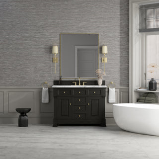 48 Inch Brookfield Freestanding Vanity in Black Onyx / Carrara White Top
