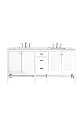72 Inch Addison Freestanding Vanity in Glossy White / Ethereal Noctis Top