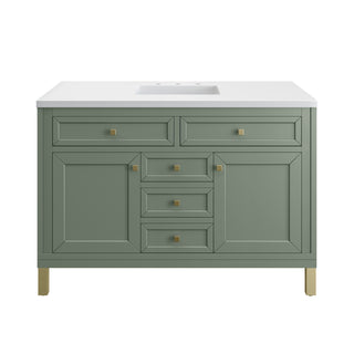 48 Inch Chicago Freestanding Vanity in Smokey Celadon / White Zeus Top