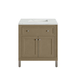 30 Inch Chicago Freestanding Vanity in Walnut Whisper / Ethereal Noctis Top