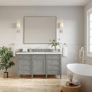 60 Inch Brittany Freestanding Vanity in Urban Gray / Lime Delight Top
