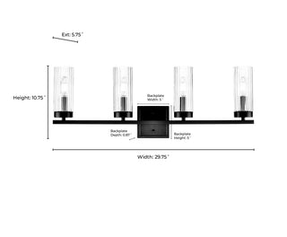 Iversen 29.75" Wide 4-Light Vanity - Matte Black
