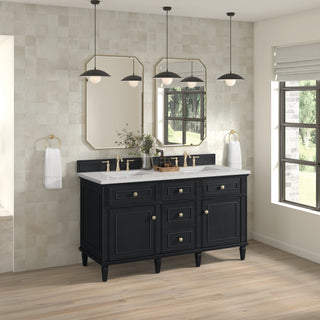 60 Inch Lorelai Freestanding Vanity in Black Onyx / Lime Delight Top