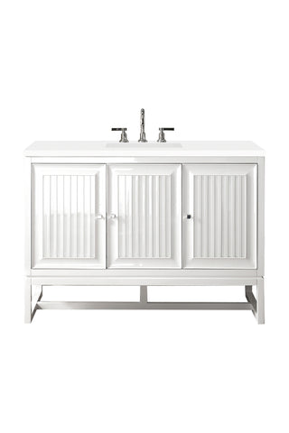 48 Inch Athens Dual Mount Vanity in Glossy White / White Zeus Top