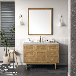 48 Inch Laurent Dual Mount Vanity in Light Natural Oak / Victorian Silver Top