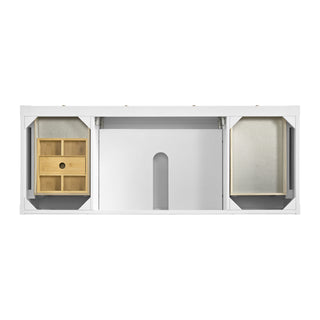 60 Inch Breckenridge Freestanding Vanity in Bright White / White Zeus Top