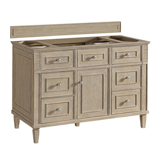 48 Inch Lorelai Freestanding Vanity in Whitewashed Oak / Parisien Bleu Top