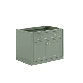 36 Inch Chicago Freestanding Vanity in Smokey Celadon / White Zeus Top