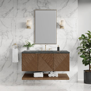 48 Inch Marcello Floating Vanity in Chestnut / Parisien Bleu Top