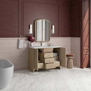 48 Inch Gracyn Freestanding Vanity in Coastal Driftwood / White Zeus Top