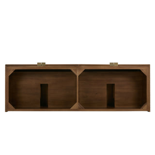 72 Inch Marcello Floating Vanity in Chestnut / Ethereal Noctis Top