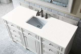60 Inch Bristol Freestanding Vanity in Bright White / White Zeus Top