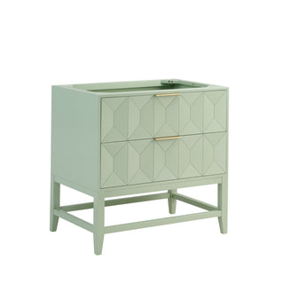 36 Inch Emmeline Freestanding Vanity in Pistachio / Victorian Silver Top