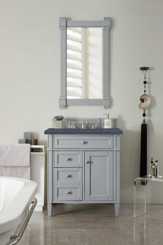 30 Inch Brittany Freestanding Vanity in Urban Gray / Charcoal Soapstone Top