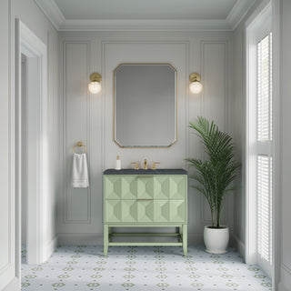36 Inch Emmeline Freestanding Vanity in Pistachio / Charcoal Soapstone Top