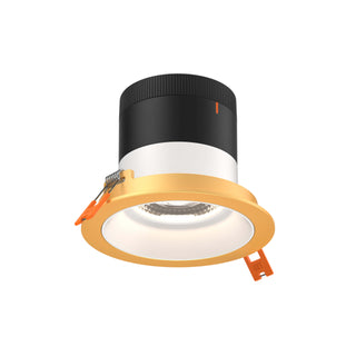 4in Modular Downlight, 5CCT, 35 degree Beam Angle, Regressed, White, Gold Trim