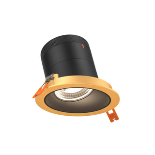 4in Modular Downlight, 5CCT, 35 degree Beam Angle, Slope Ceiling, Black, Gold Trim