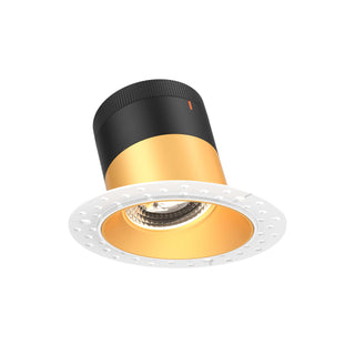 4in Modular Downlight, 5CCT, 20 degree Beam Angle, Slope Ceiling, Gold,Trimless