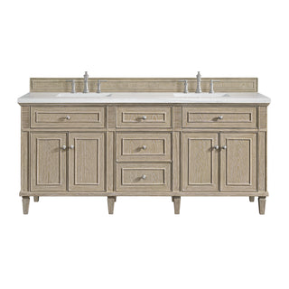 72 Inch Lorelai Freestanding Vanity in Whitewashed Oak / Arctic Fall Top