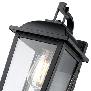 Houston 17" High 1-Light Outdoor Wall Lantern - Powder Coated Black