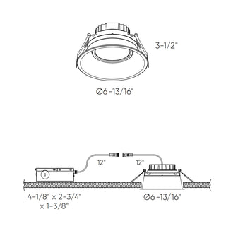 6 Inch Round Indoor/Outdoor Regressed Gimbal Down Light CCT