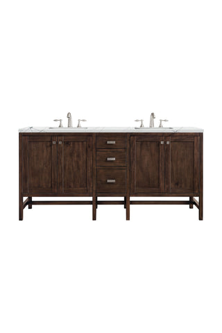 72 Inch Addison Freestanding Vanity in Mid-Century Acacia / Ethereal Noctis Top