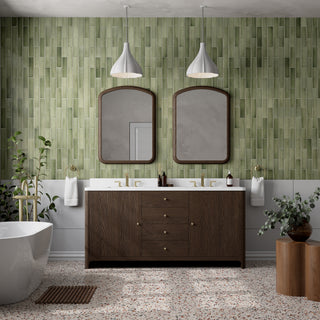 72 Inch Gracyn Freestanding Vanity in Sable / White Zeus Top
