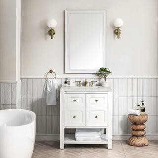 30 Inch Breckenridge Freestanding Vanity in Bright White / Lime Delight Top