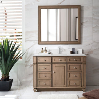 48 Inch Bristol Freestanding Vanity in Whitewashed Walnut / White Zeus Top