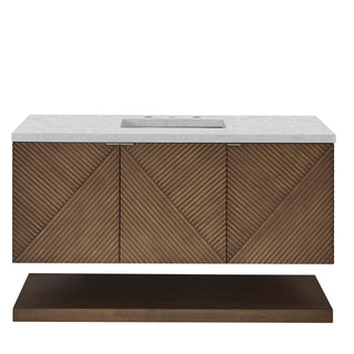 48 Inch Marcello Floating Vanity in Chestnut / Eternal Jasmine Pearl Top