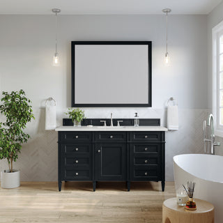 60 Inch Brittany Freestanding Vanity in Black Onyx / Lime Delight Top
