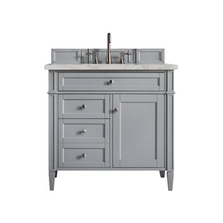 36 Inch Brittany Freestanding Vanity in Urban Gray / Victorian Silver Top