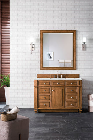 48 Inch Bristol Freestanding Vanity in Saddle Brown / Ethereal Noctis Top