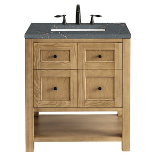 30 Inch Breckenridge Freestanding Vanity in Light Natural Oak / Parisien Bleu Top
