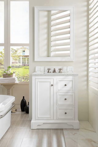 31.25 Inch De Soto Freestanding Vanity in Bright White / Eternal Jasmine Pearl Top