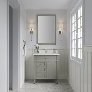 30 Inch Brittany Freestanding Vanity in Urban Gray / White Zeus Top