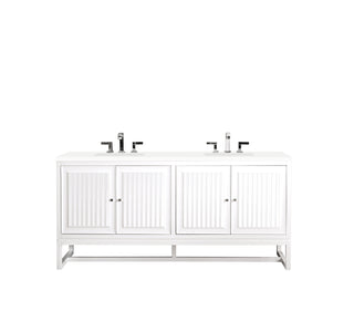 72 Inch Athens Dual Mount Vanity in Glossy White / White Zeus Top